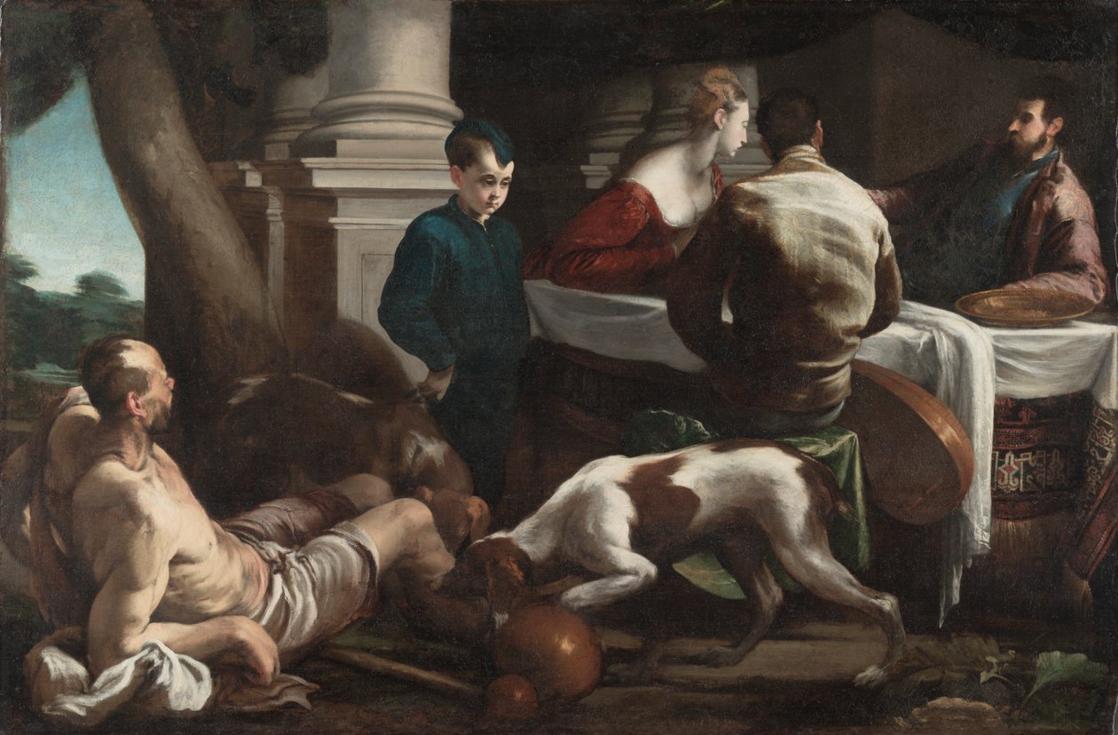 Lazarus och den rike mannen, ca. 1550. av Jacopo Bassano