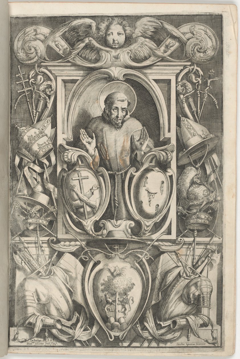 Frontispice med porträtt av Saint Francis av Jacopo Ligozzi