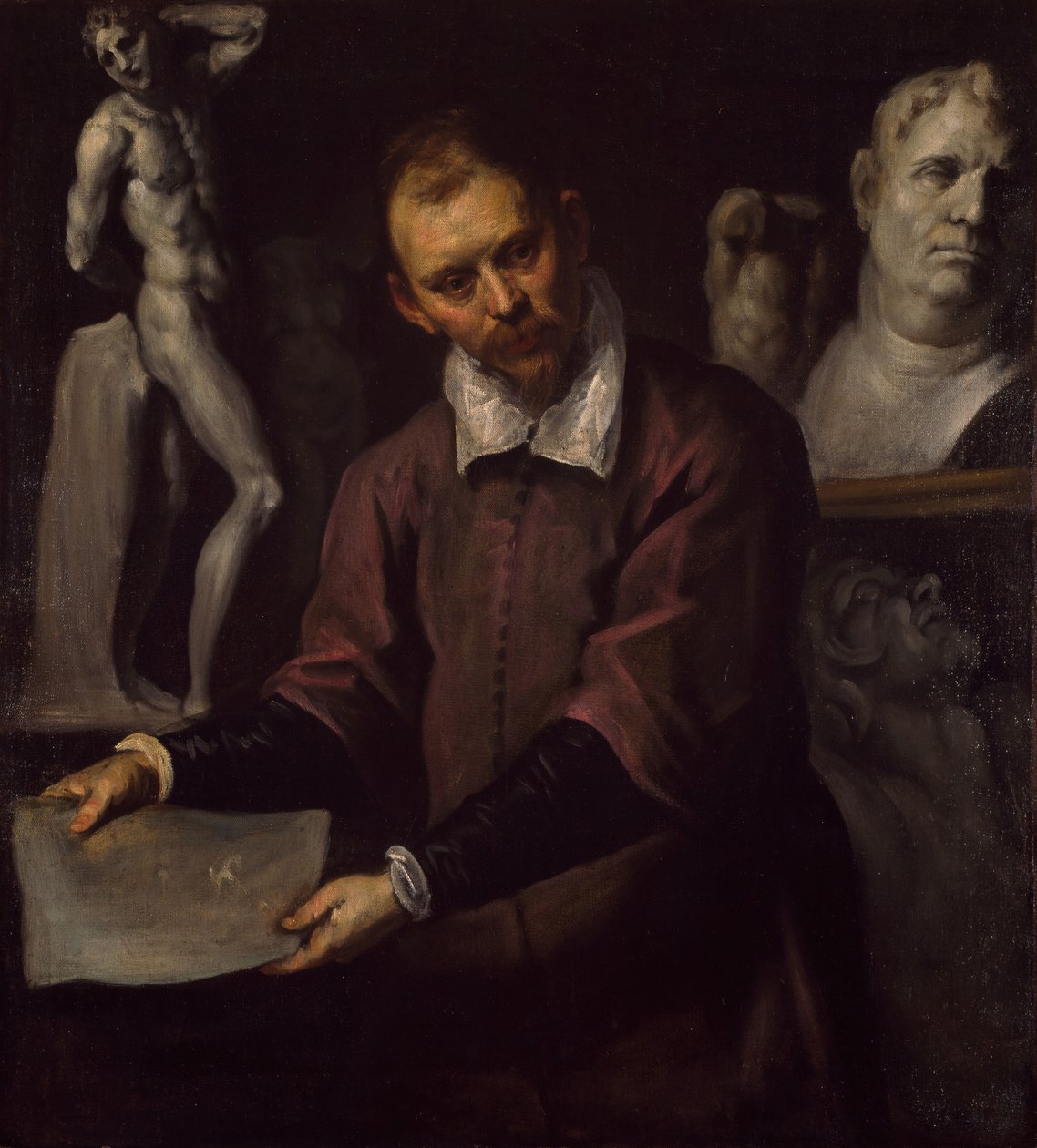Porträtt av en man, 1600-1610. av Jacopo Palma