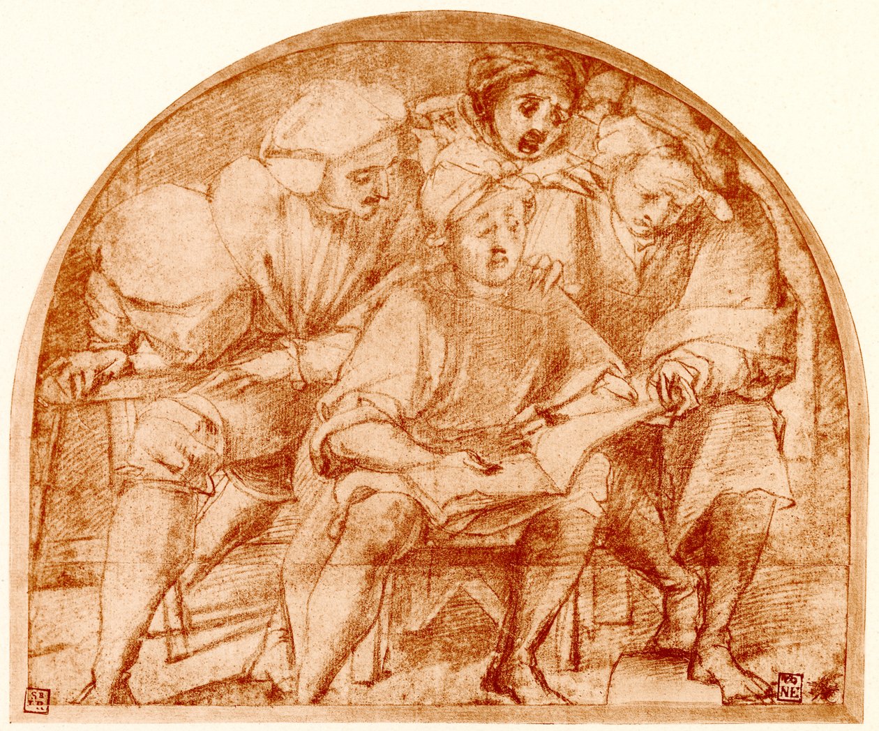 Grupp om fyra sångare av Jacopo Pontormo