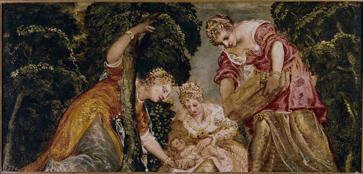 Moses reddede fra vandsveden av Jacopo Robusti Tintoretto