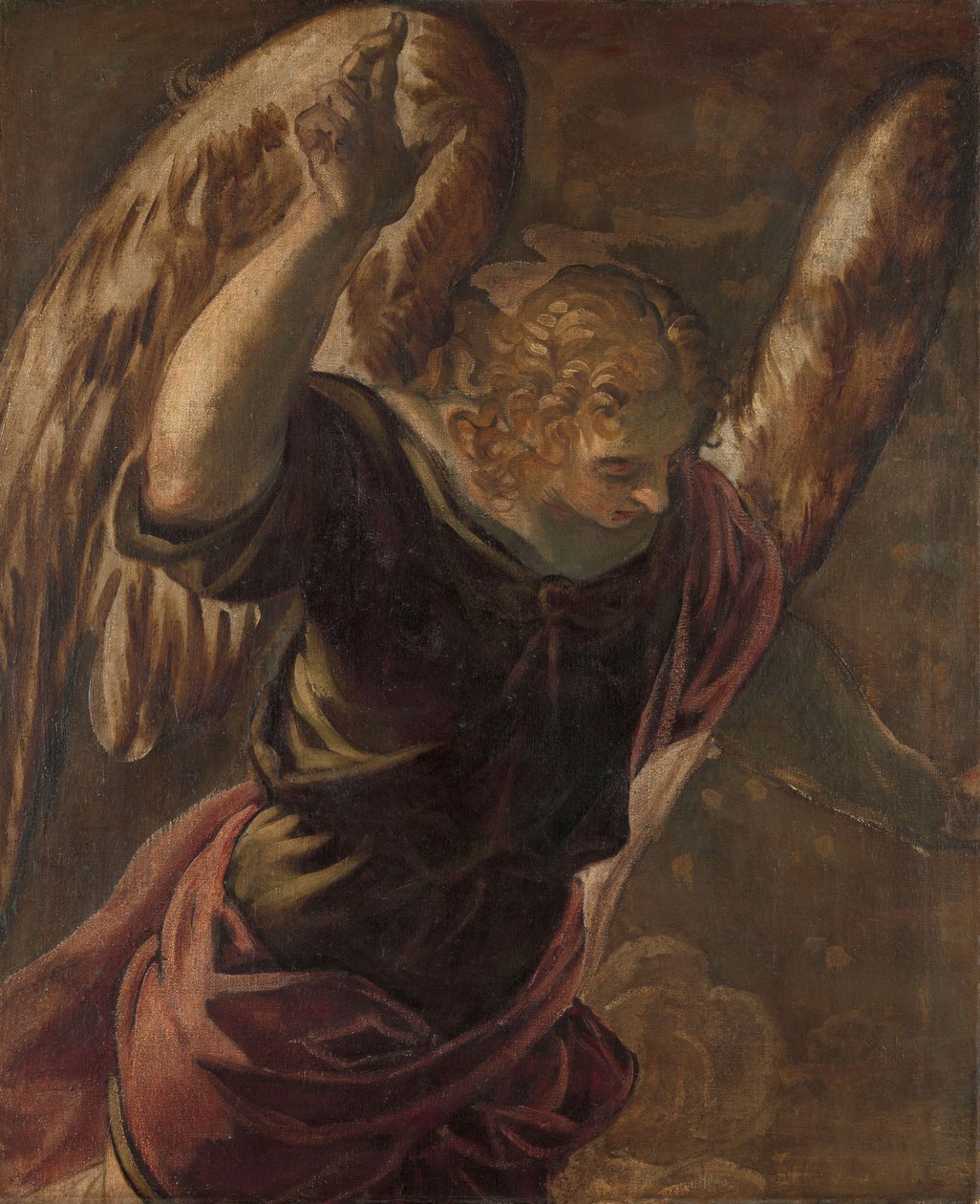 Bebådelsen: Ängel, 1560-1584. av Jacopo Robusti Tintoretto