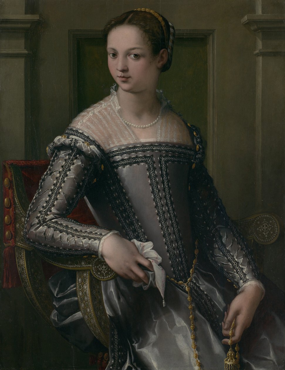 Porträtt av en kvinna, mitten av 1500-talet. av Jacopo Zucchi
