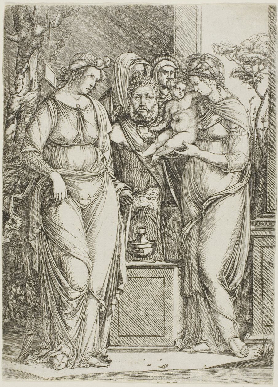 Offret till Priapus, den stora tallriken av Jacopo de