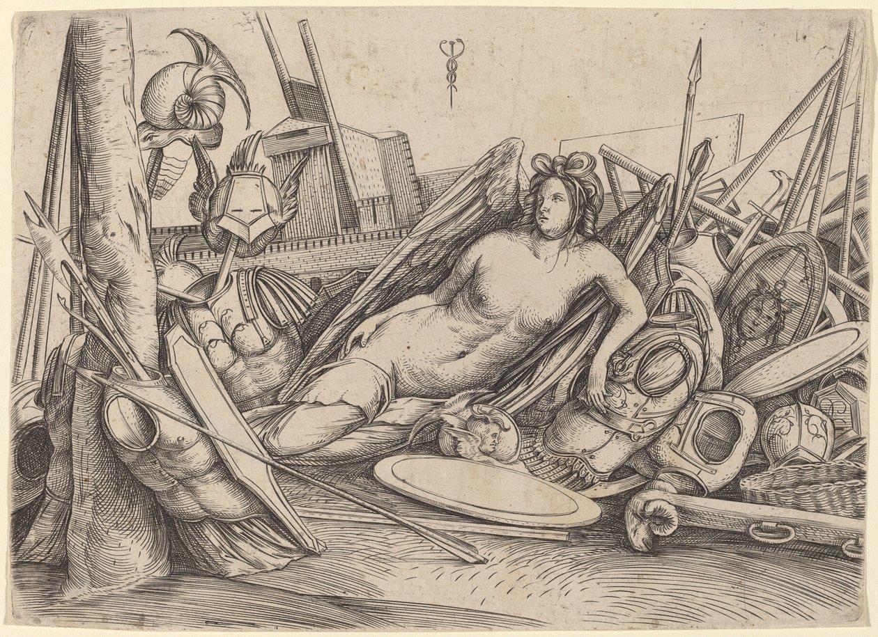 Seger liggande bland troféer av Jacopo de