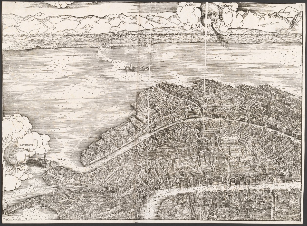 Utsikt över Venedig [övre vänstra blocket] av Jacopo de