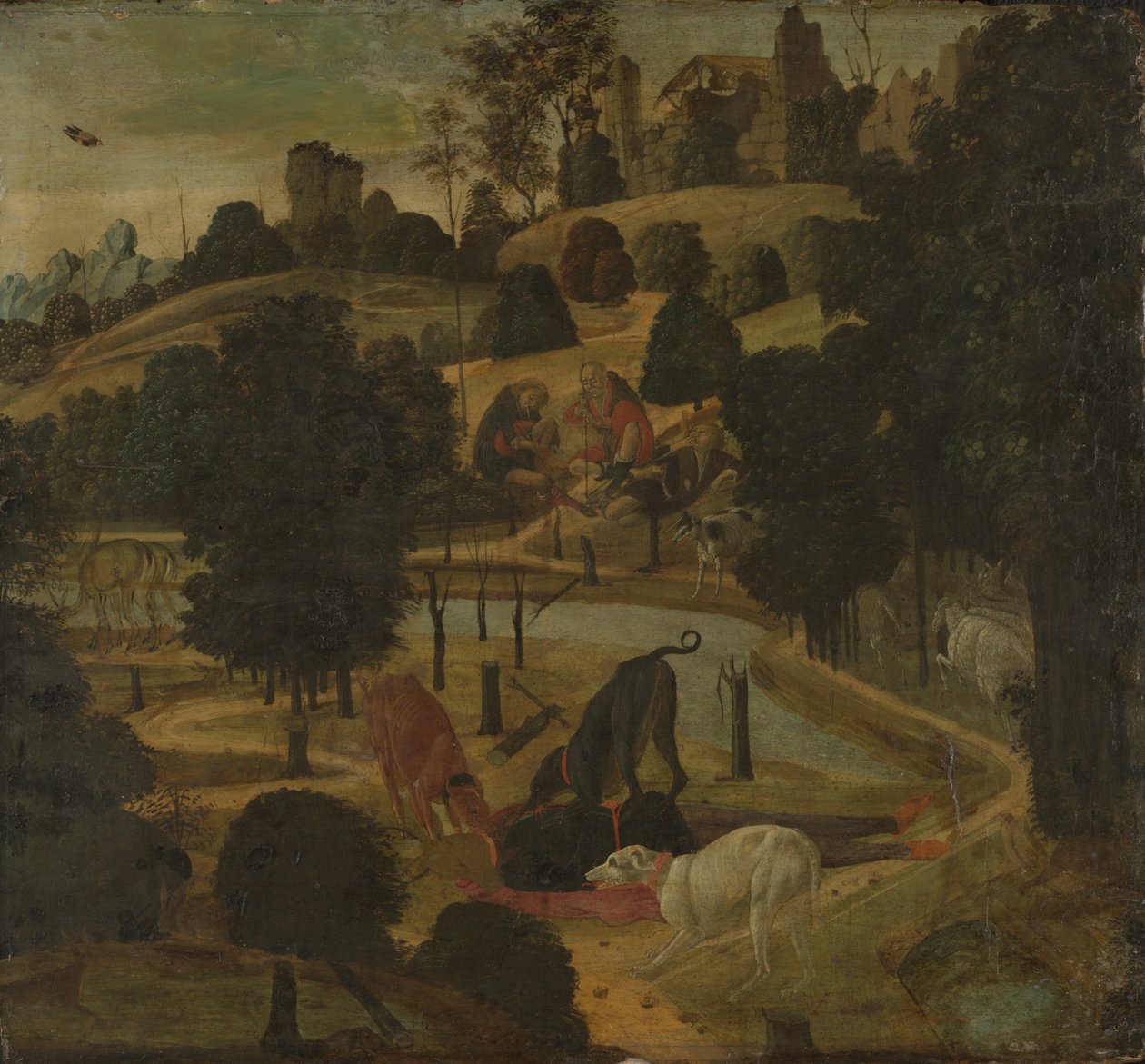 Actaeons död av Jacopo del Sellaio