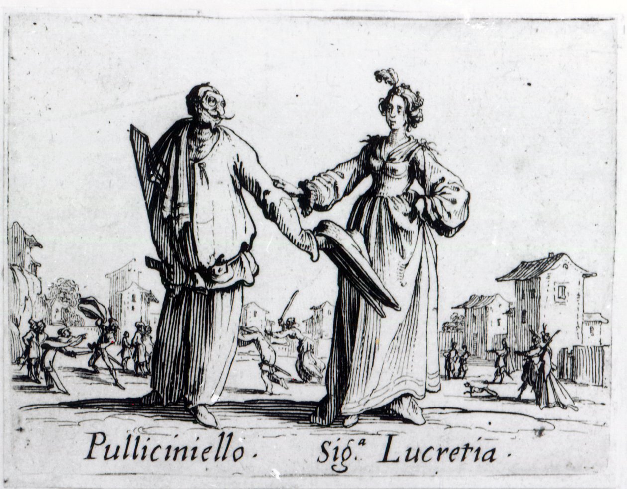 Balli de Sfessania, ca. 1622 swed av Jacques Callot
