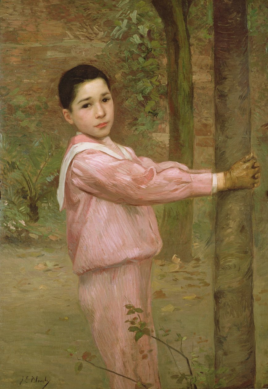 Porträtt av en pojke i rosa sjömanskostym av Jacques Emile Blanche