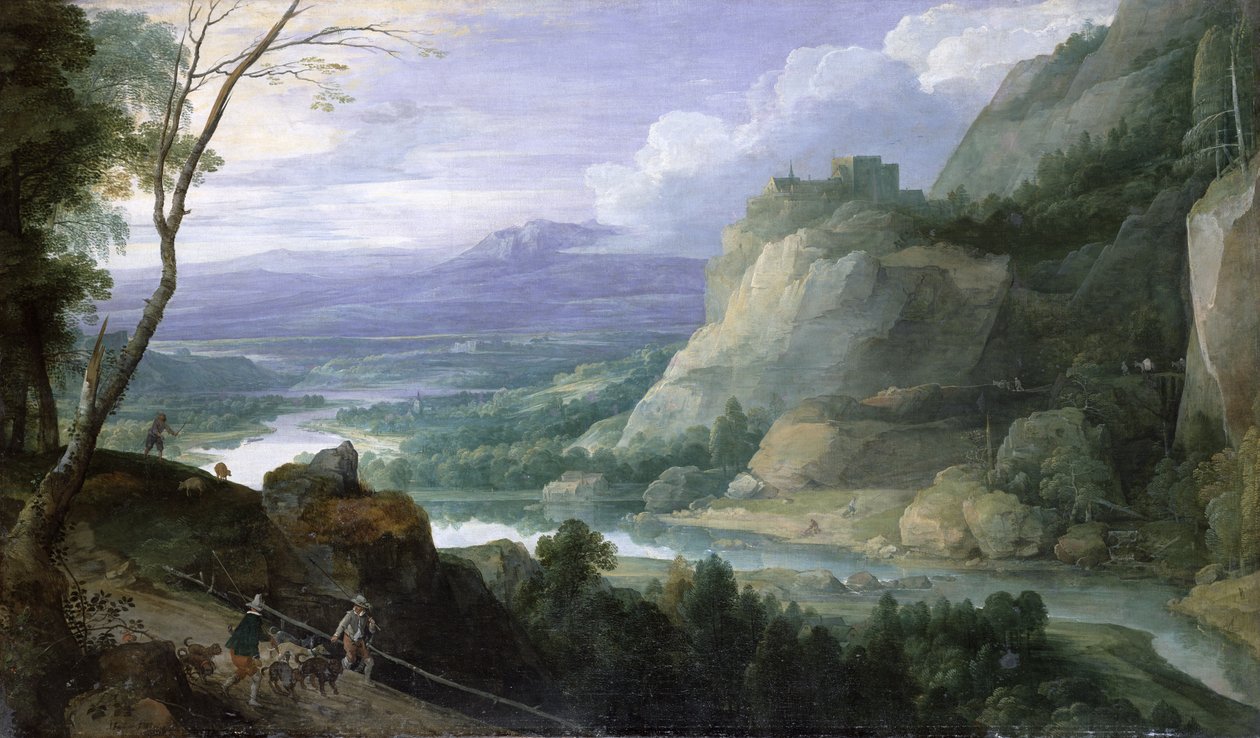 Bergigt landskap, 1620 av Jacques Fouquieres