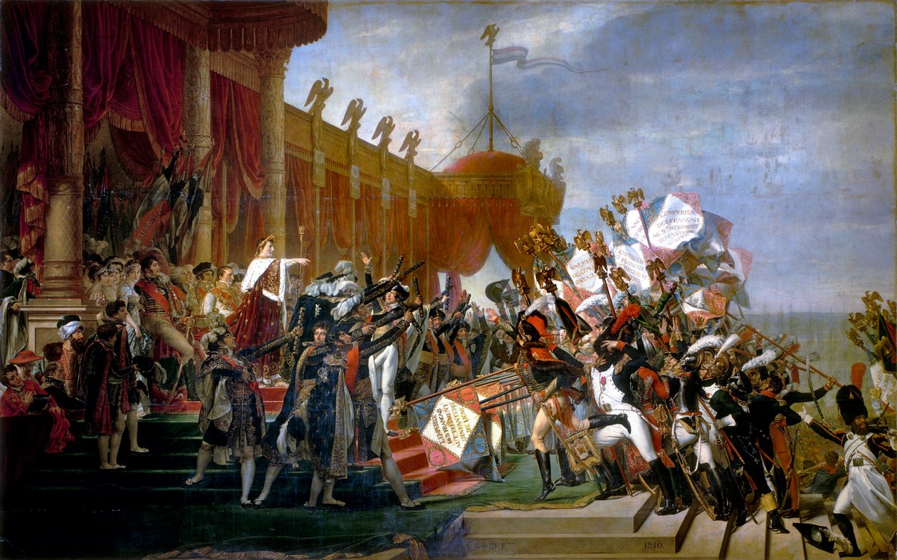  The Army takes an Oath to the Emperor after the Distribution of Eagles, 5 December 1804 av Jacques Louis David