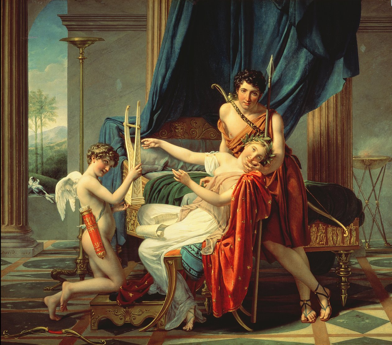 Sappho och Phaon, 1809 av Jacques Louis David