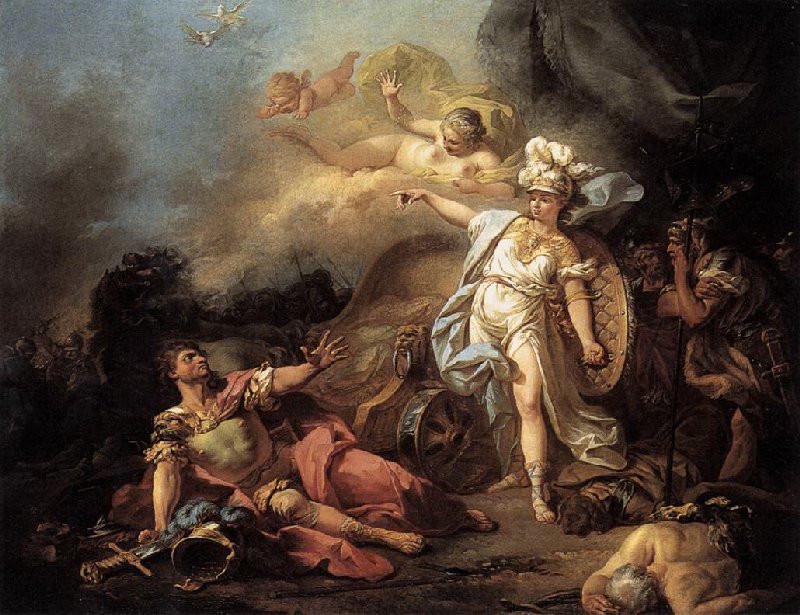 The Combat of Ares and Athena av Jacques Louis David
