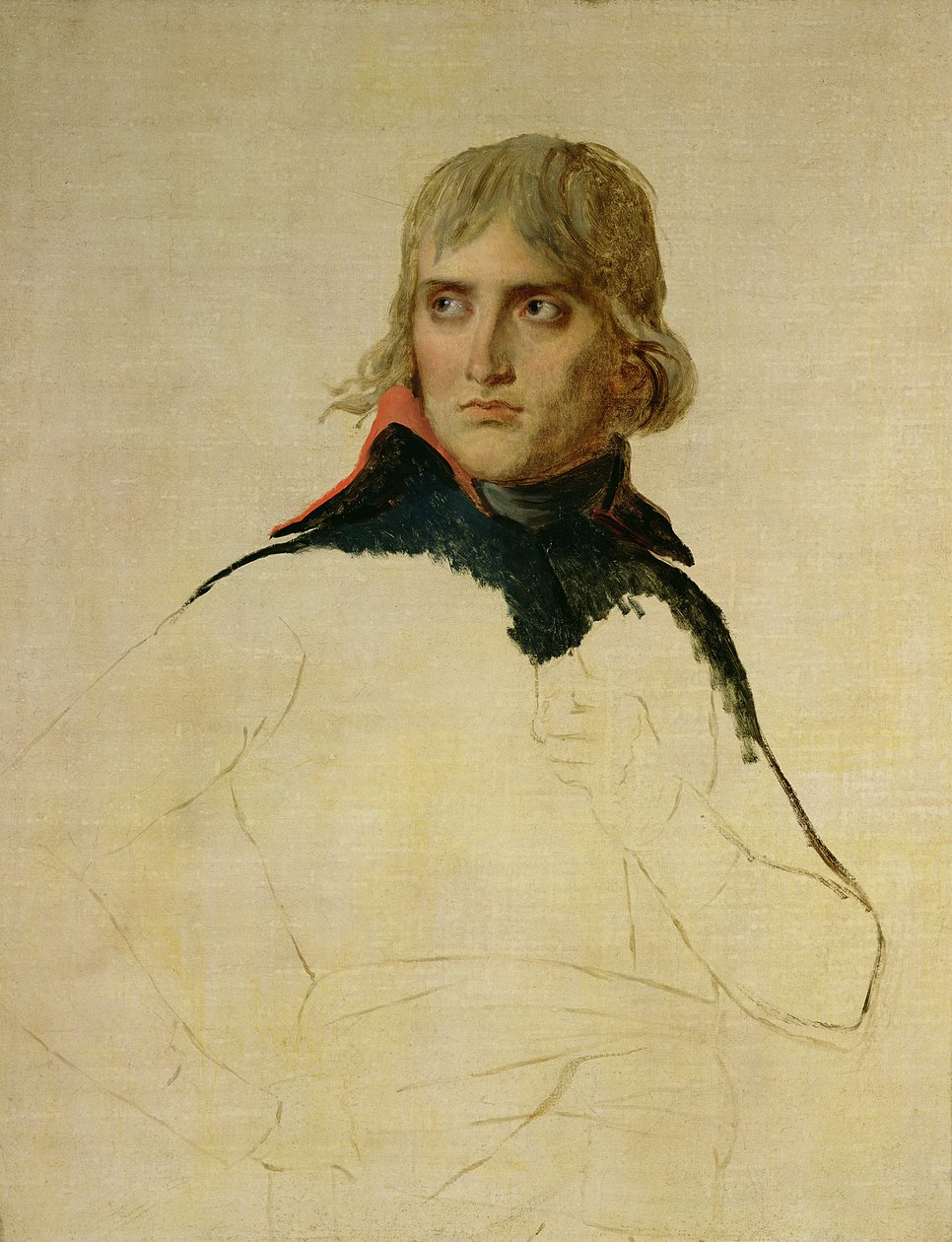 Oavslutat porträtt av general Bonaparte (1769-1821) c.1797-98 av Jacques Louis David