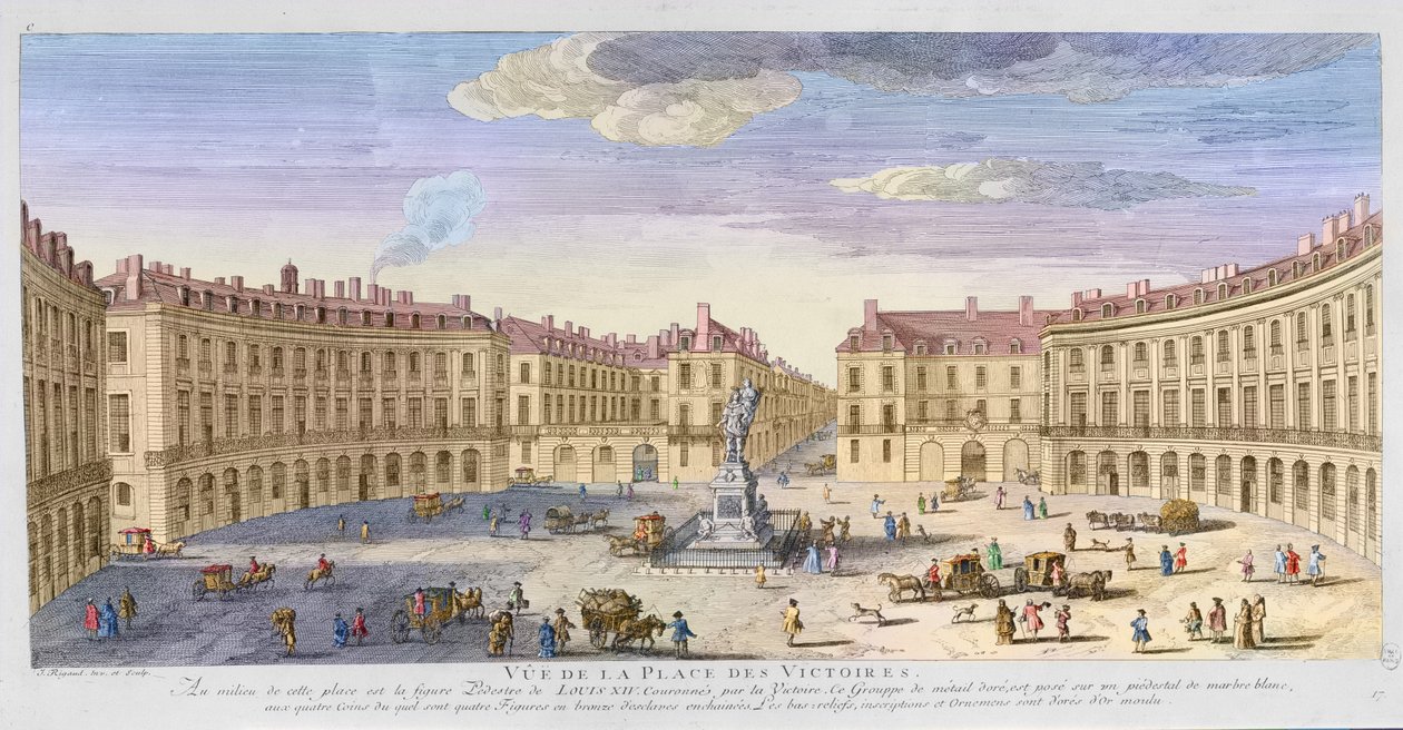 Place des Victoires, Paris (senare färgläggning) av Jacques Rigaud