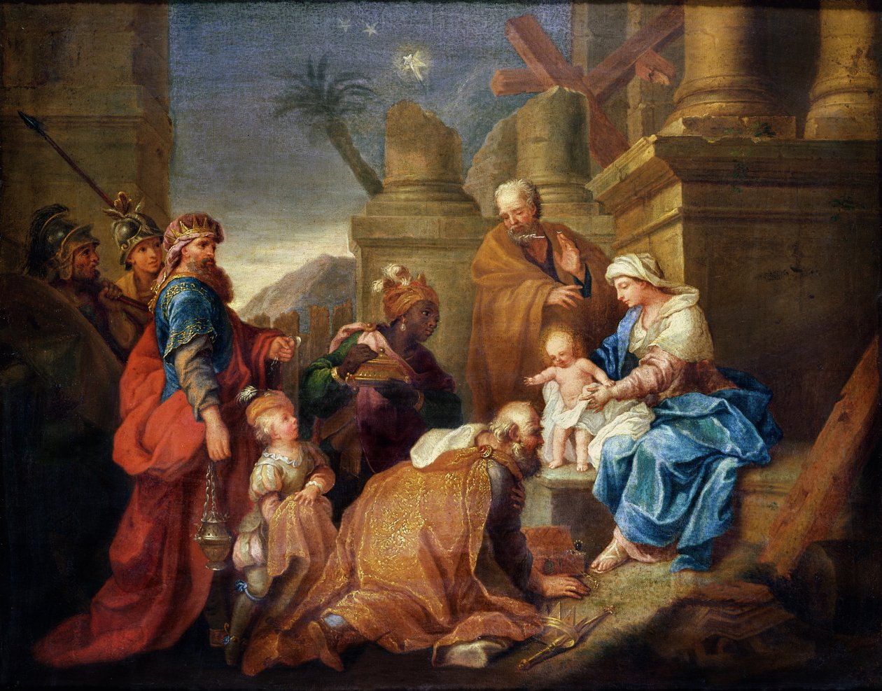 Tillbedjan av Magi av Jacques Stella