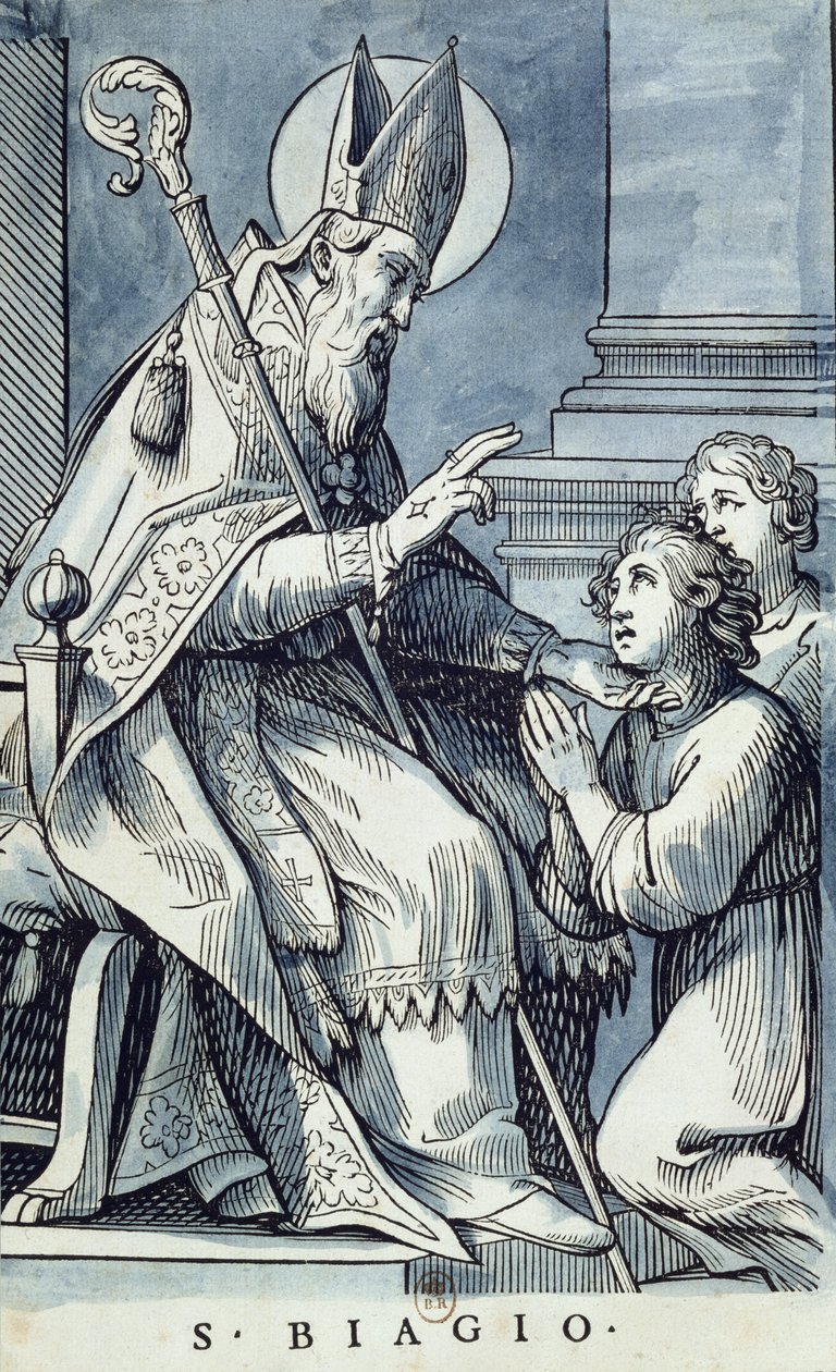 St Blaise botar ett sjukt barn av Jacques Stella