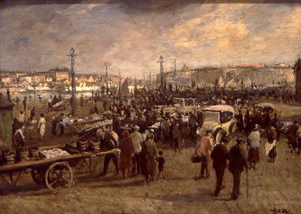 The Fish Sale (olja på duk) av Jacques Emile Blanche