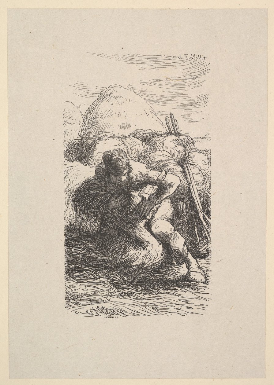 Skärbindaren, 1853. av Jacques Adrien Lavieille