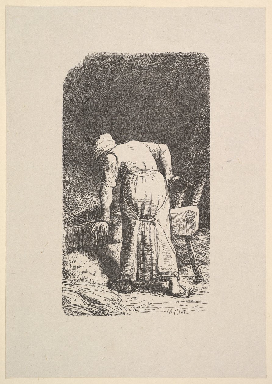 Kvinna som skär vete, 1853. av Jacques Adrien Lavieille