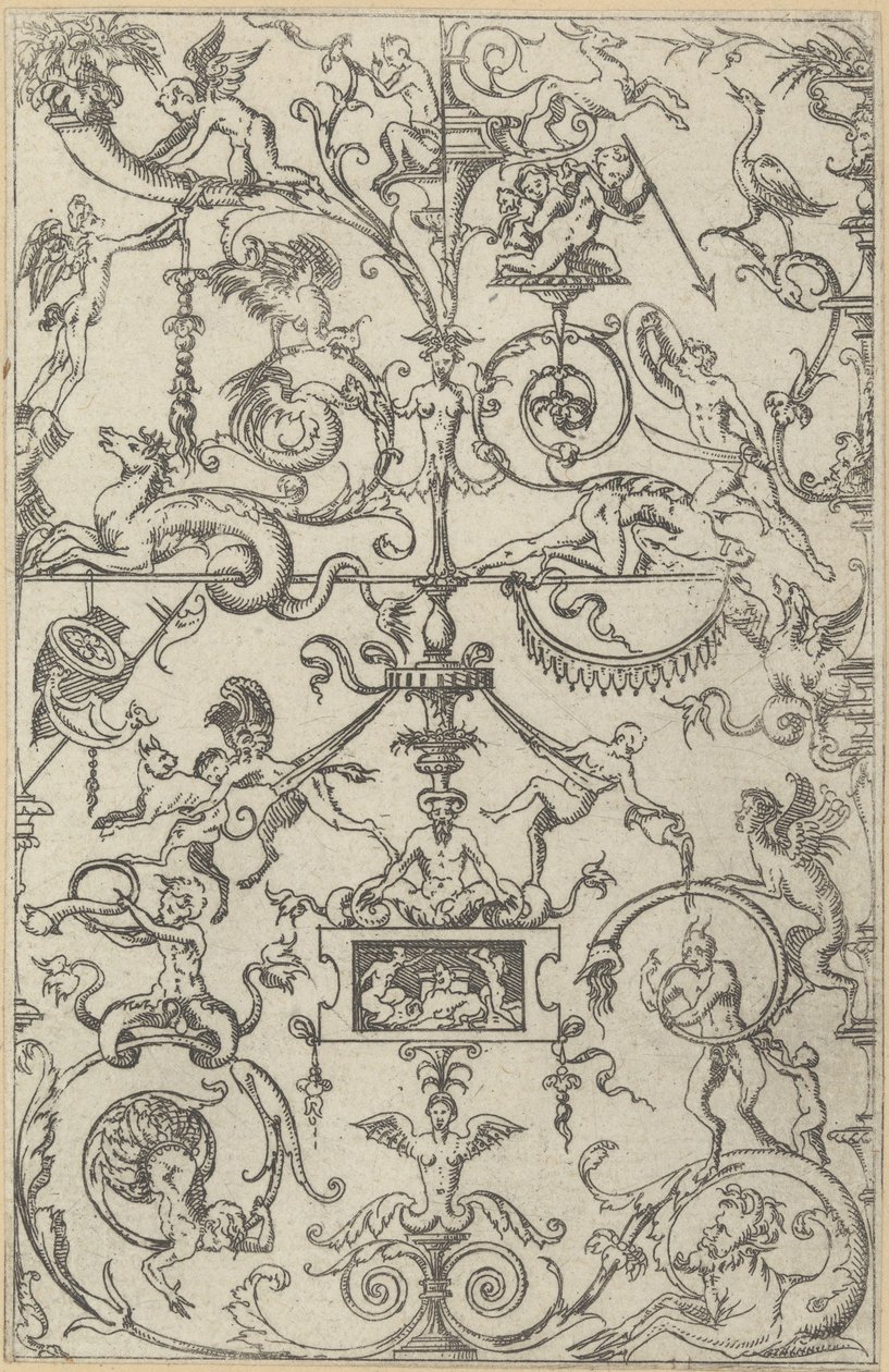 Grotesk panel, 1550. av Jacques Androuet Du Cerceau