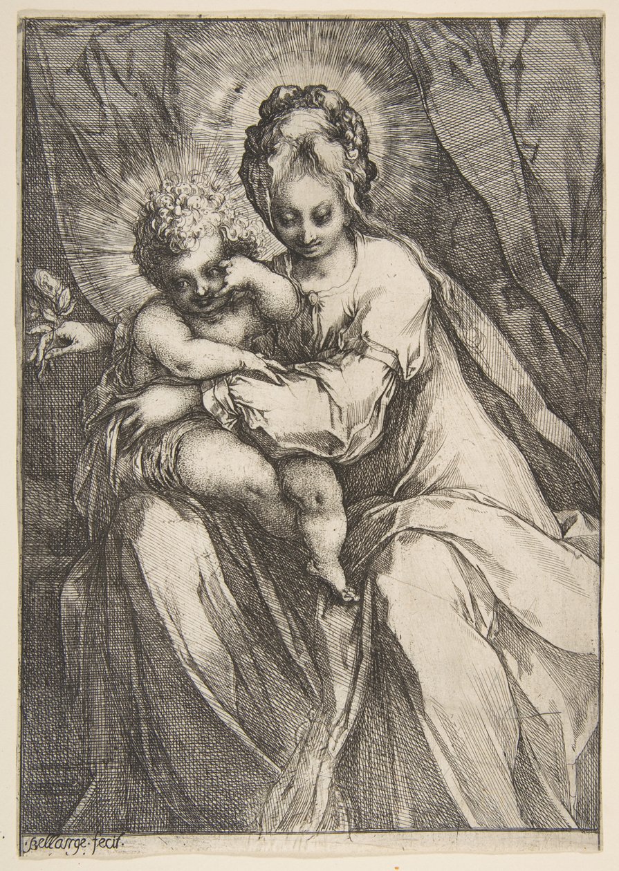 Madonna med en ros, 1595-1616. av Jacques Bellange