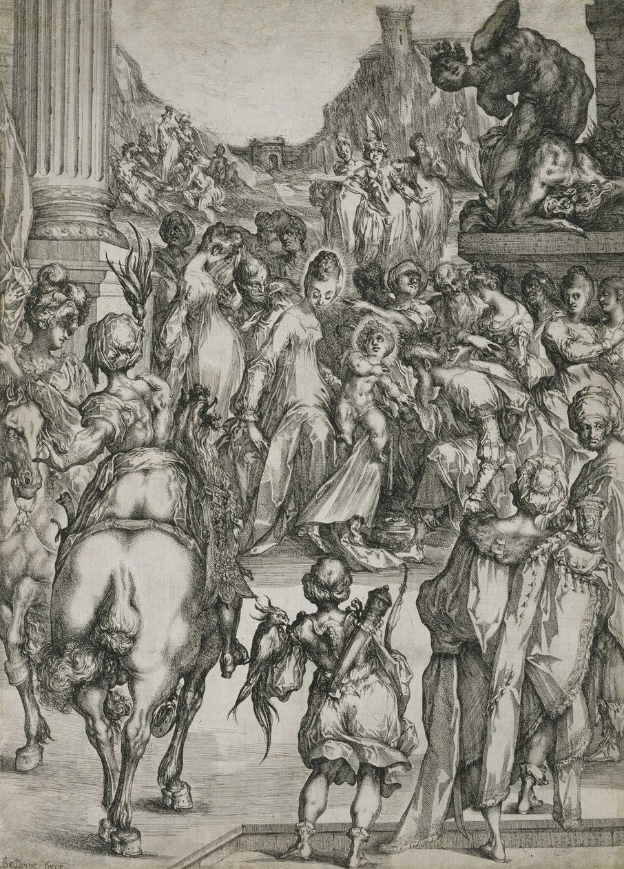 De vise männens tillbedjan av Jacques Bellange