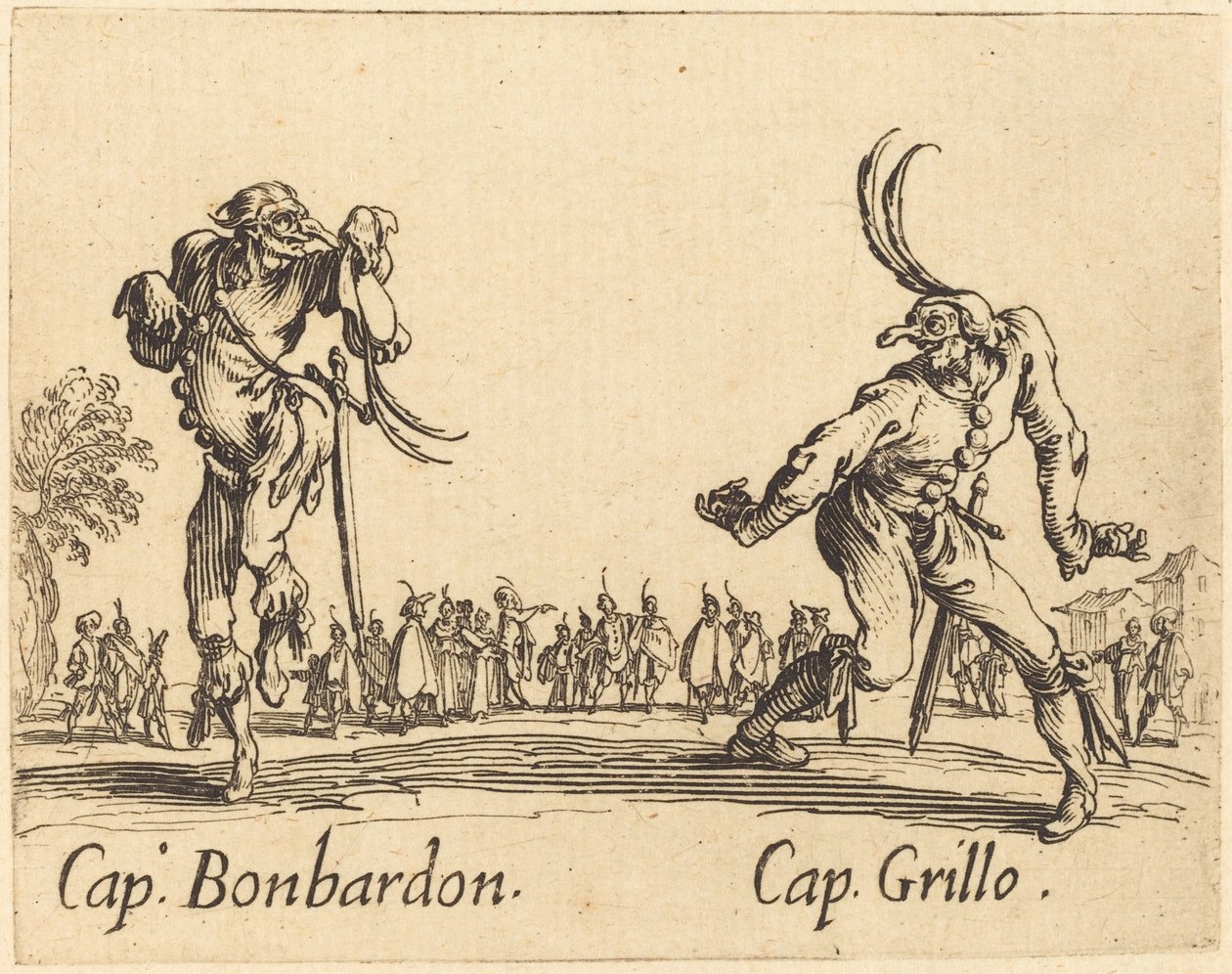 Keps. Bonbardon och Cap. Grillo, c. 1622. av Jacques Callot
