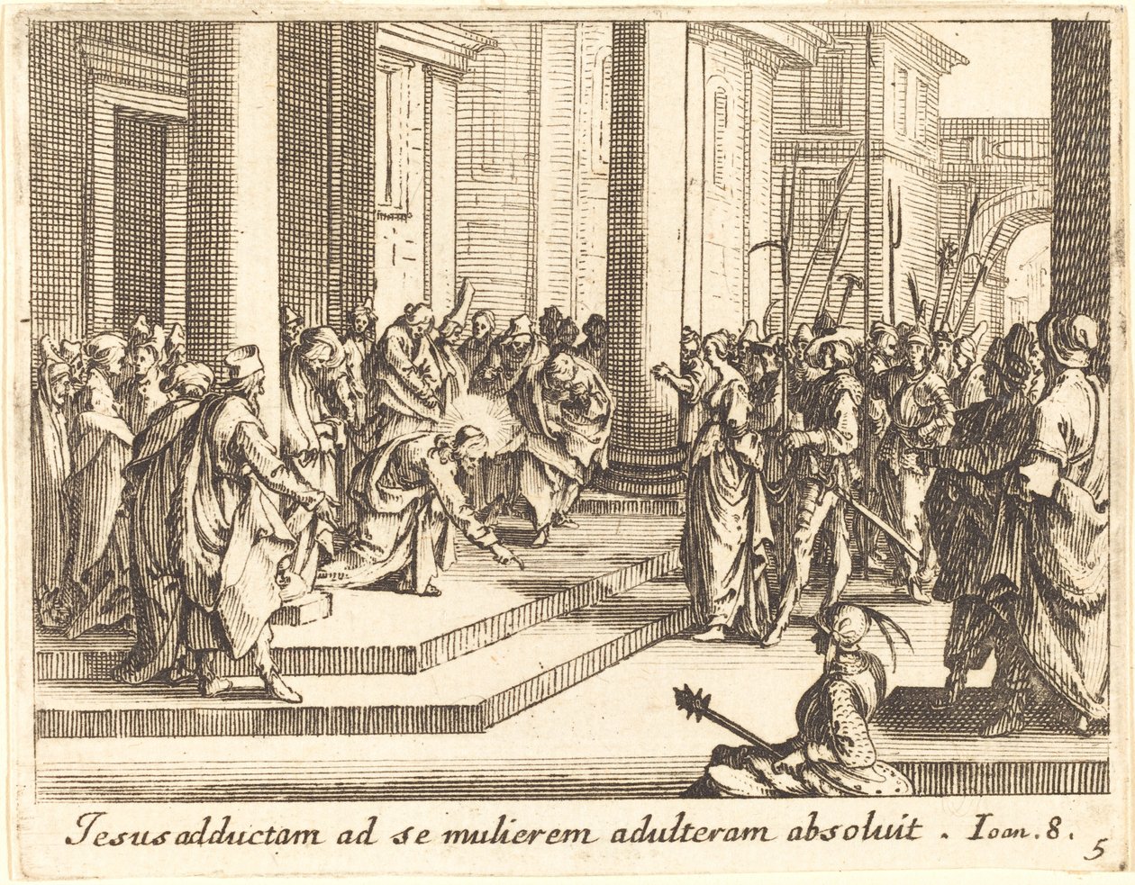 Kristus och kvinnan tagen i äktenskapsbrott av Jacques Callot