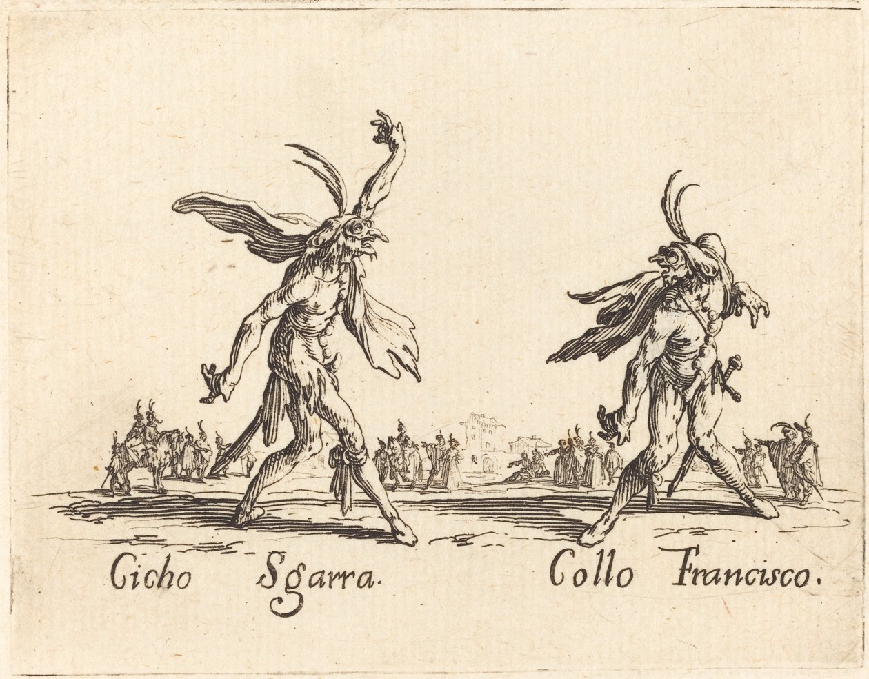 Cicho Sgarra och Collo Francisco av Jacques Callot