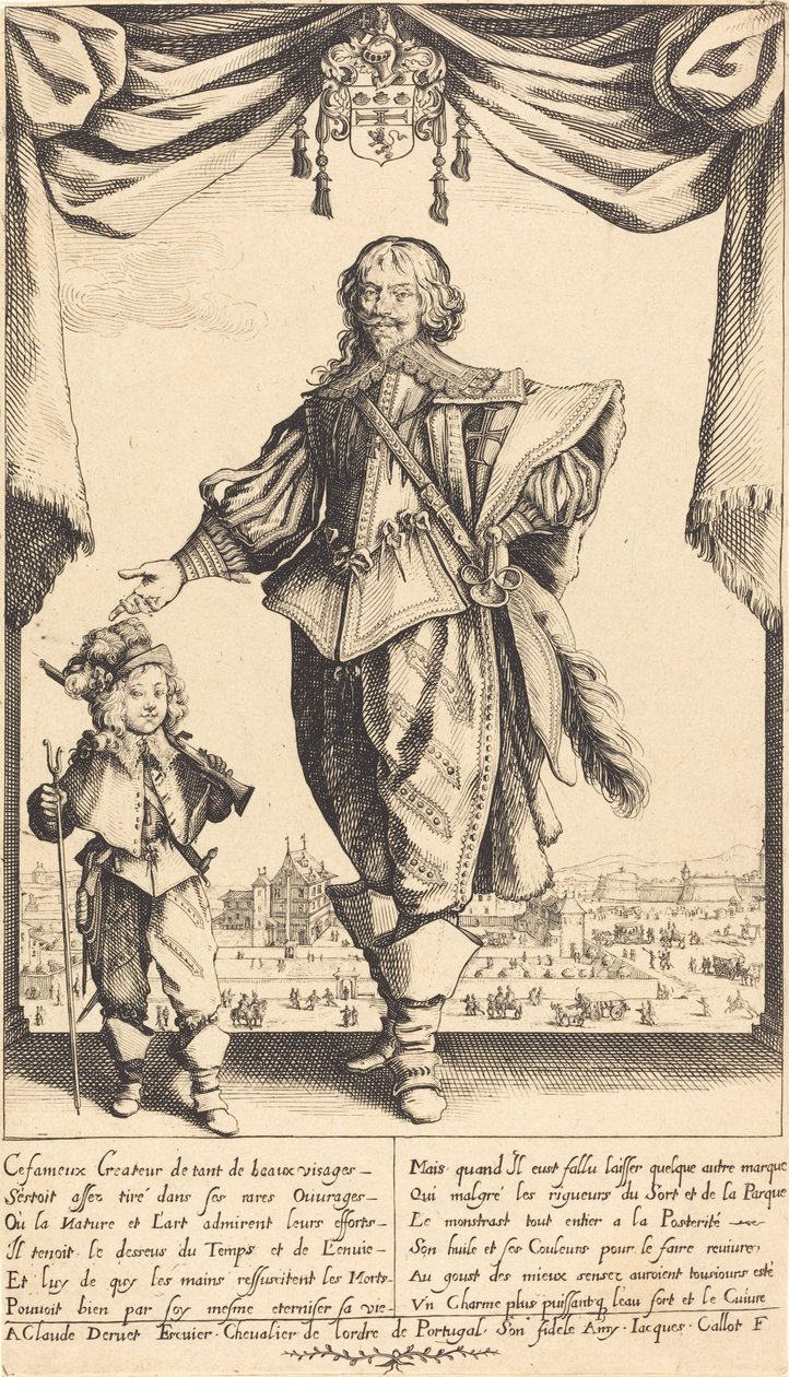 Claude Deruet och hans son, Jean, 1632. av Jacques Callot