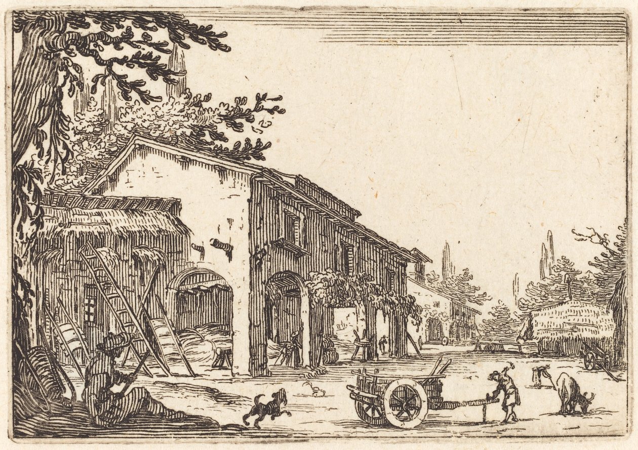 Gårdsgård, ca. 1622. av Jacques Callot