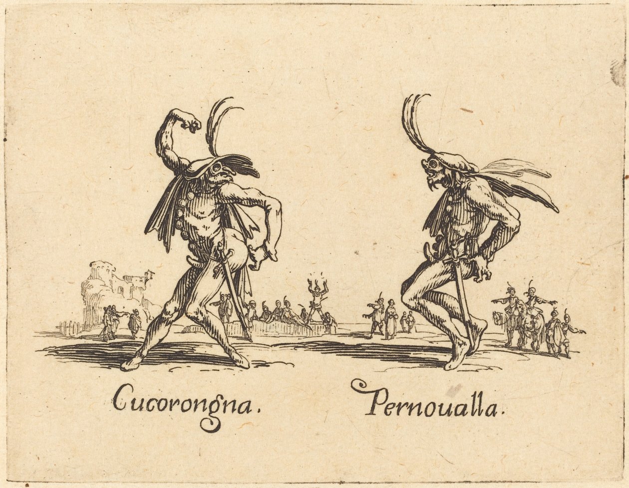 Cucorongna och Pernoualla av Jacques Callot