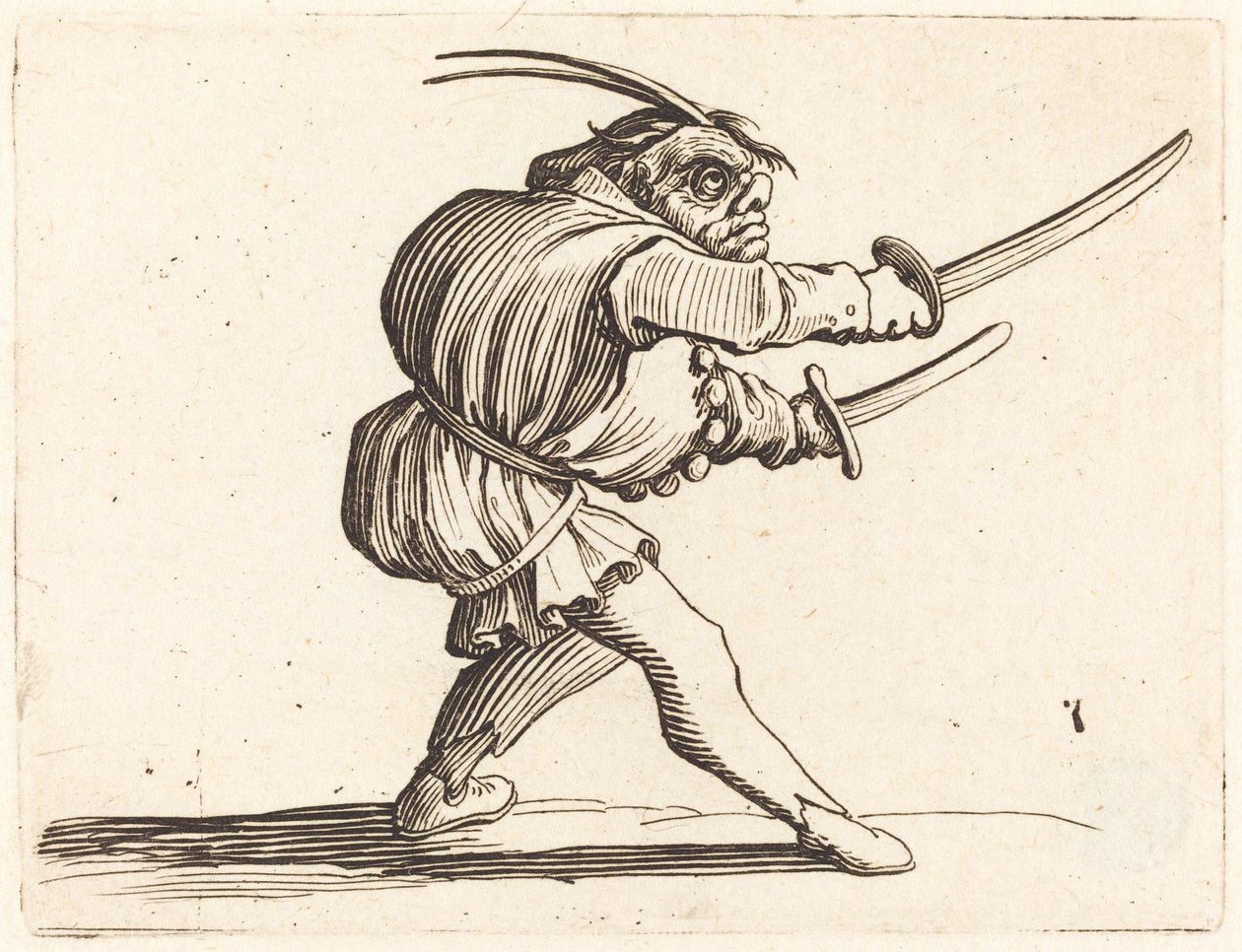 Duellist med två sablar av Jacques Callot