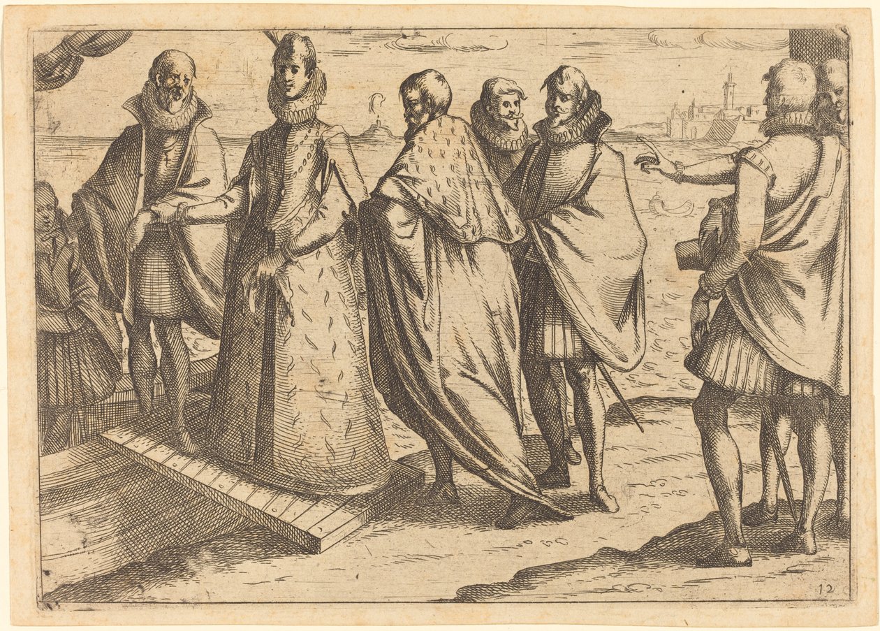 Ombordstigning i Genua, 1612. av Jacques Callot