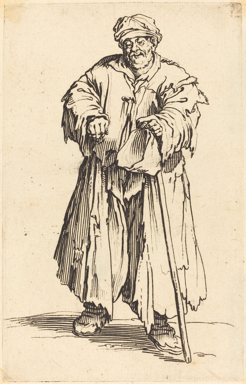 Fet tiggare med nedsänkta ögon av Jacques Callot