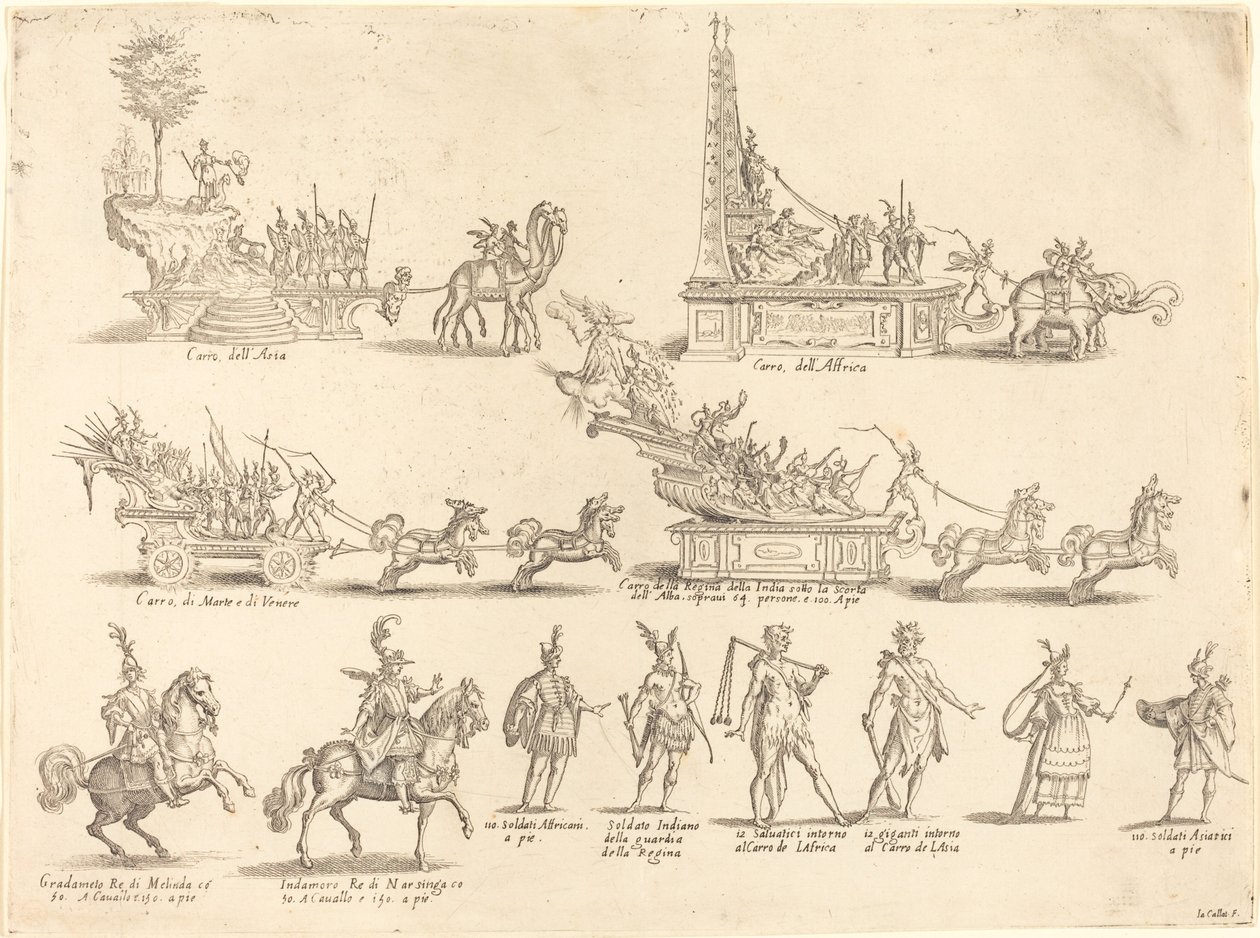 Floats och deltagare av Jacques Callot