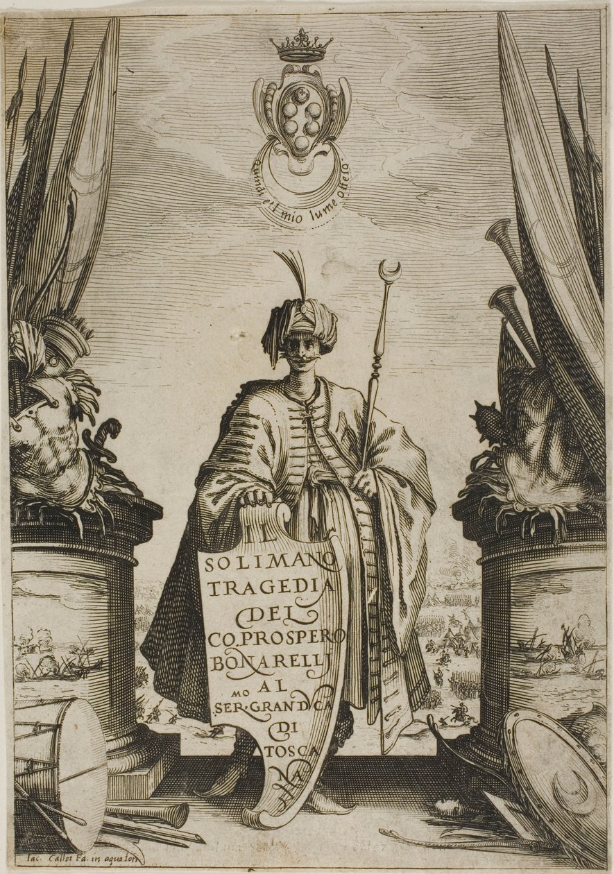 Frontispice, från Solimano av Jacques Callot