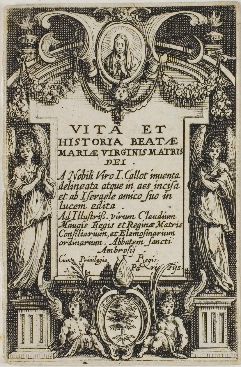 Frontispiece, från Jungfruns liv av Jacques Callot