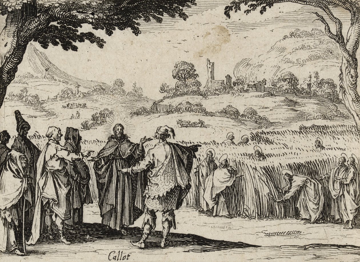 Jesus och fariséerna, 1635 av Jacques Callot