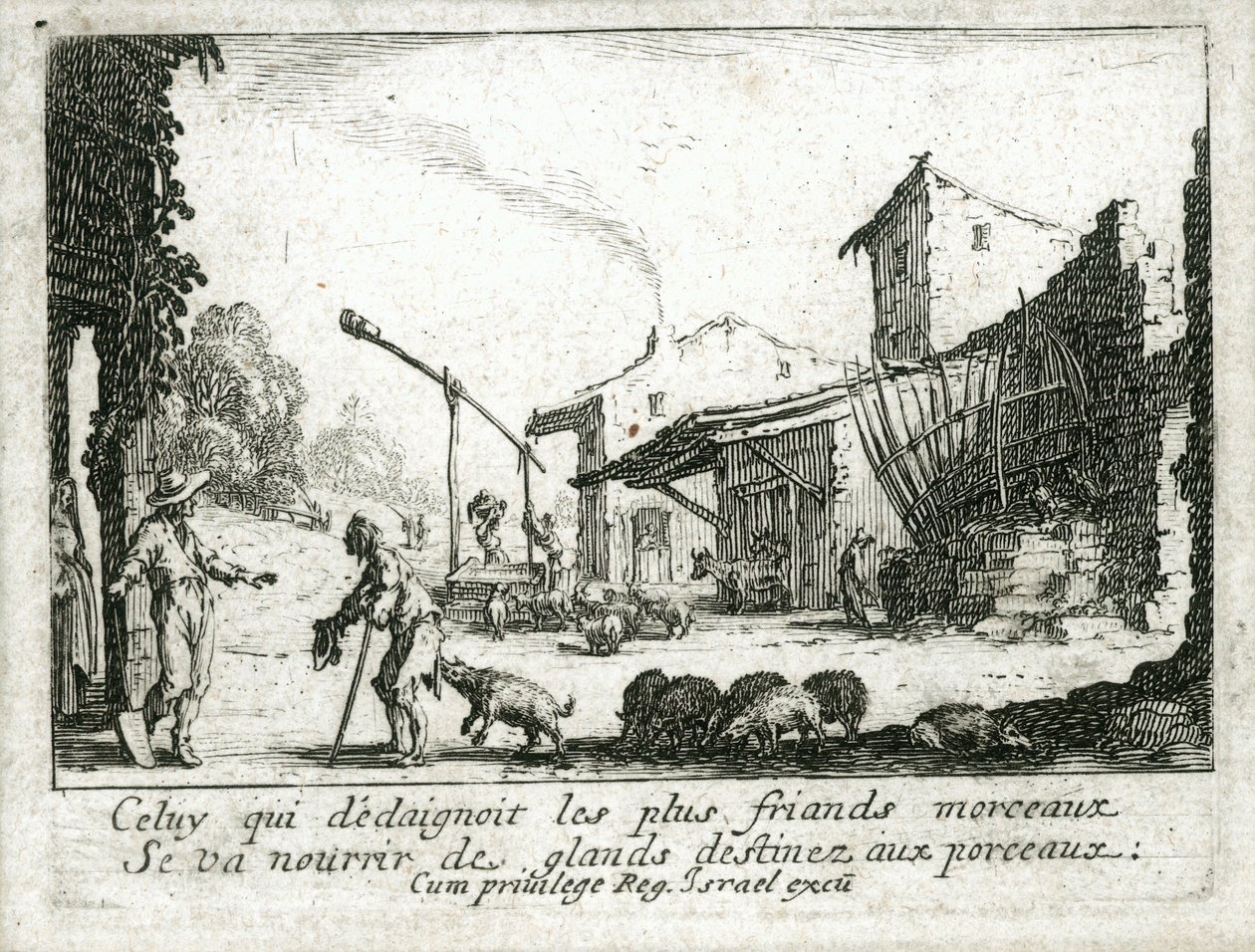 Den förlorade sonens liv ... (gravyr) av Jacques Callot