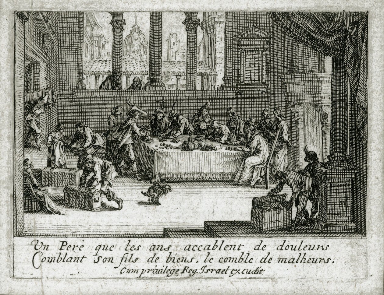 Den förlorade sonens liv ... (gravyr) av Jacques Callot