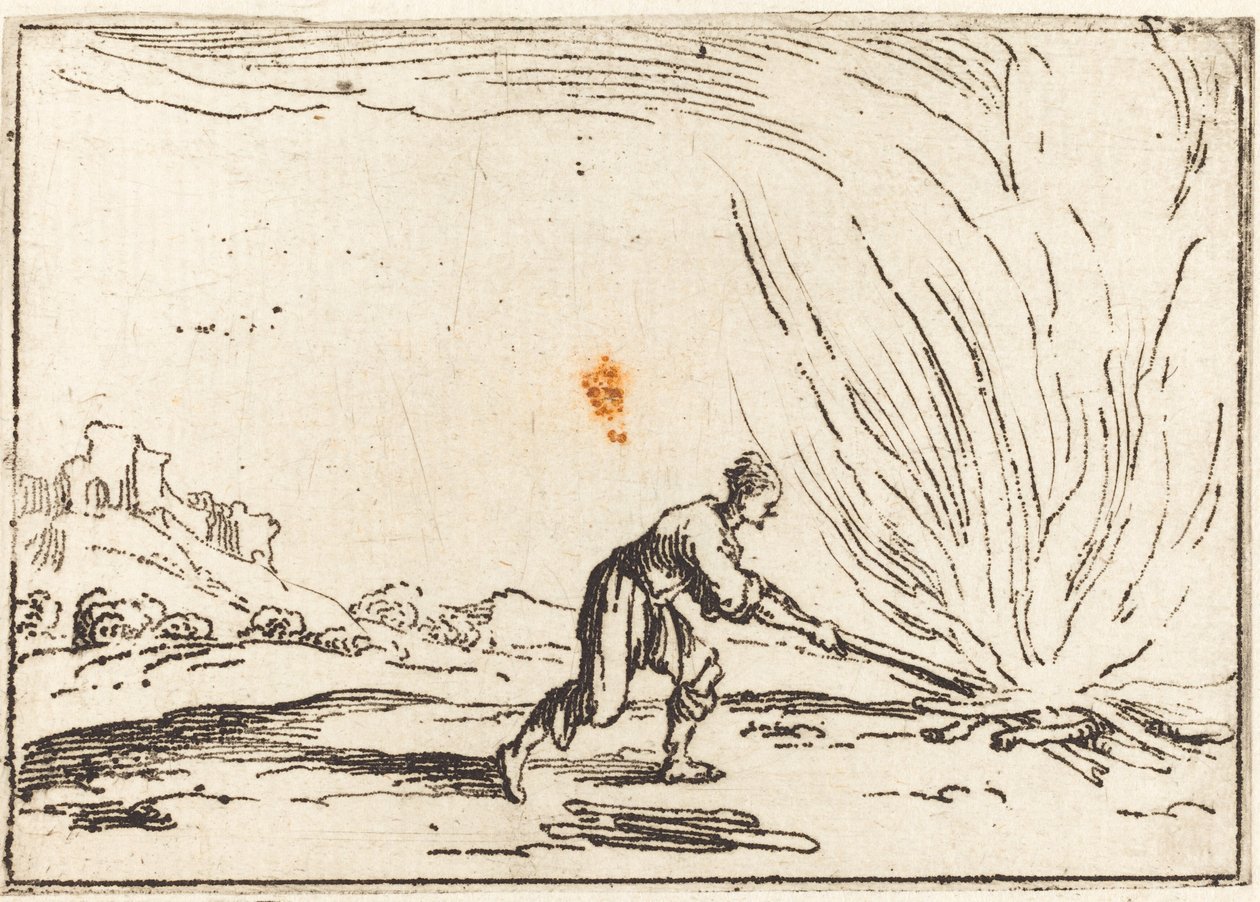 Man deltar i en brand av Jacques Callot