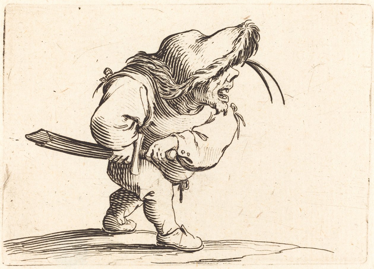 Man förbereder sig för att dra sitt svärd av Jacques Callot
