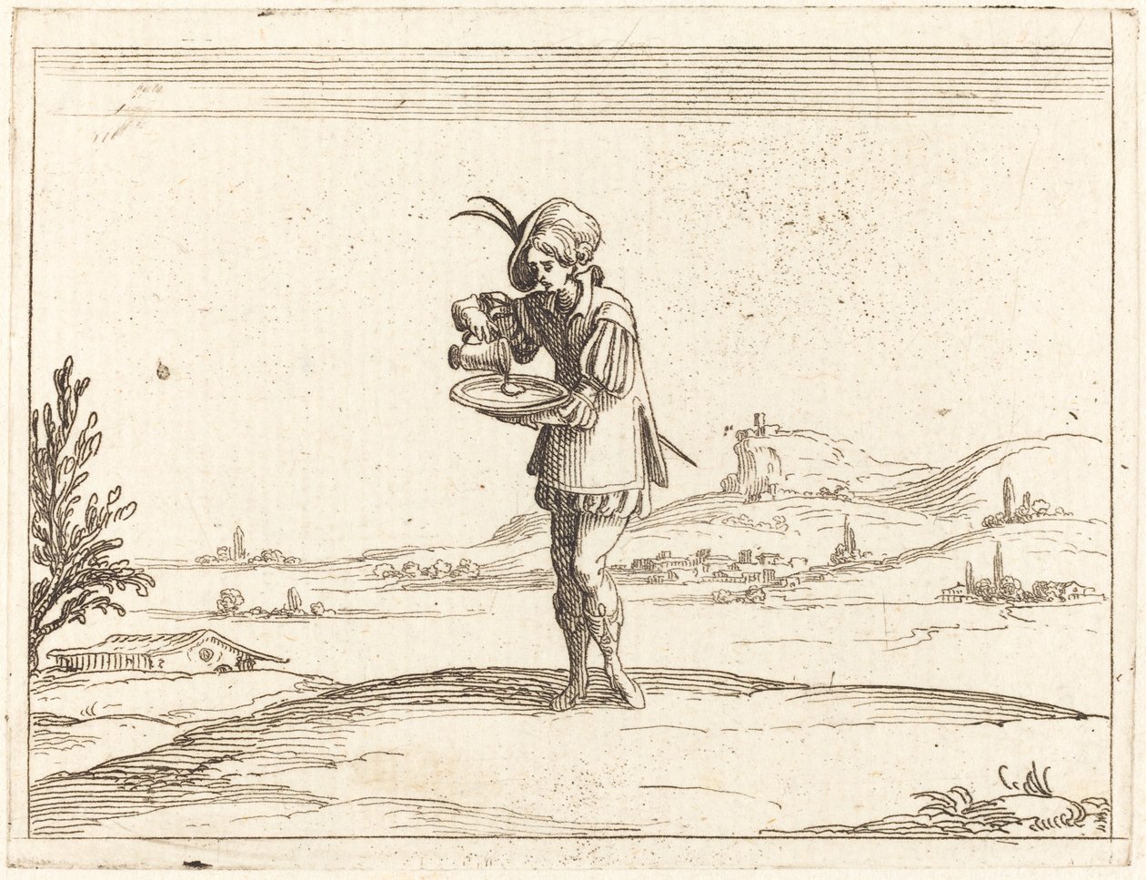 Man som tvättar en pärla. av Jacques Callot