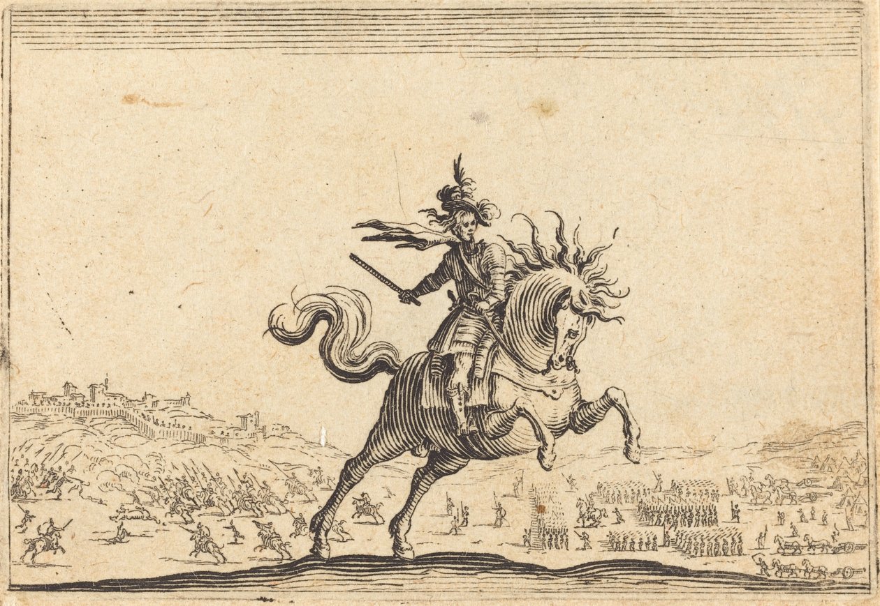 Militär befälhavare till häst, ca. 1622. av Jacques Callot
