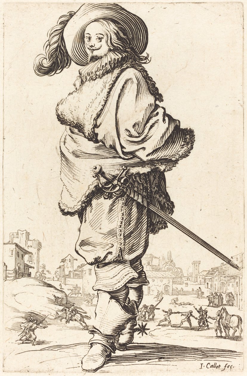 Adel man med pälsplastron av Jacques Callot