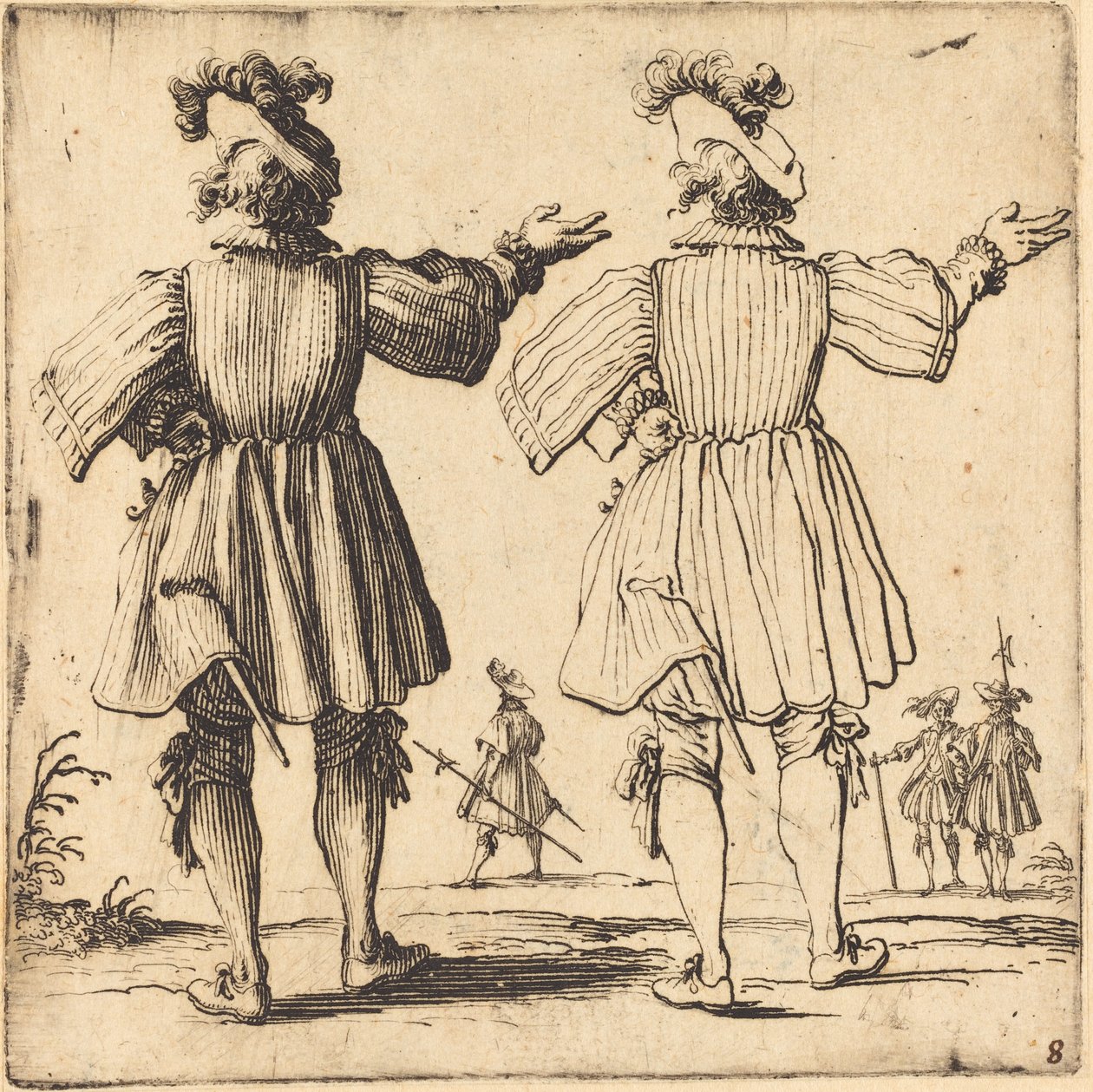Officer med Plume, sett bakifrån av Jacques Callot