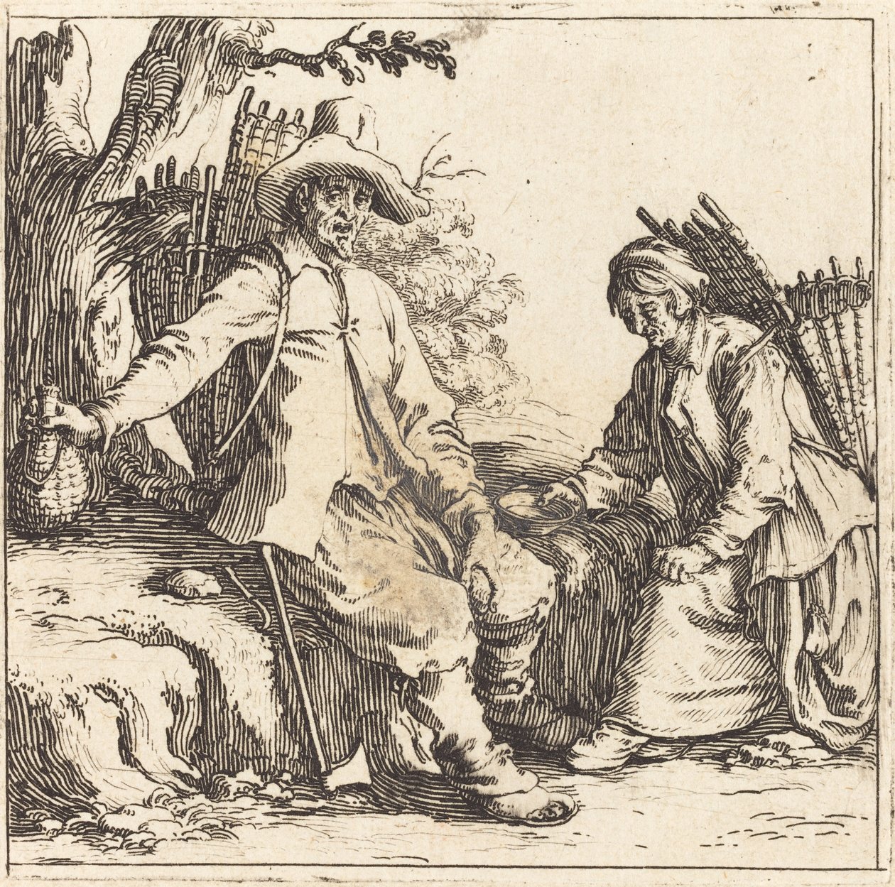 Bondepar i vila av Jacques Callot