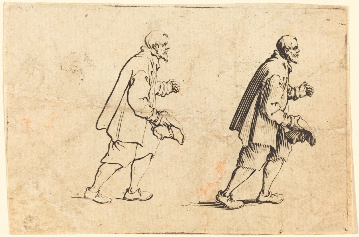 Bonde med hatten i handen av Jacques Callot